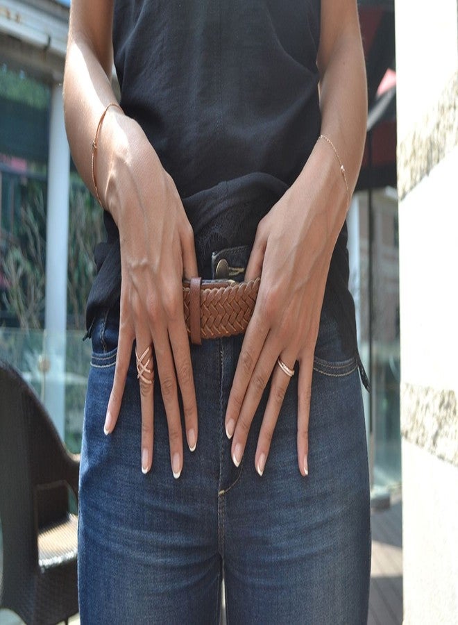 LEMON GRASS Rose Gold Double Criss Cross Ring CZ Pave Crossover Fashion Band Size 9 - Image 5