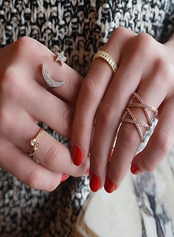 LEMON GRASS Rose Gold Double Criss Cross Ring CZ Pave Crossover Fashion Band Size 9 - Image 4