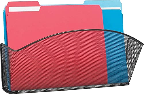 Safco Products 5653BL Onyx Mesh Single Pocket Wall Rack Legal Size Qty 1 Black - Image 3