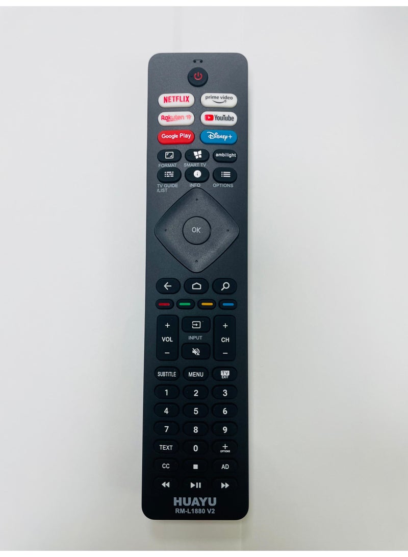 Huayu Universal Remote Control for PHILIPS LCD/LED Smart TV with Many Shortcut Buttons Easy Setup Model RM-L1880 V2 - Image 3