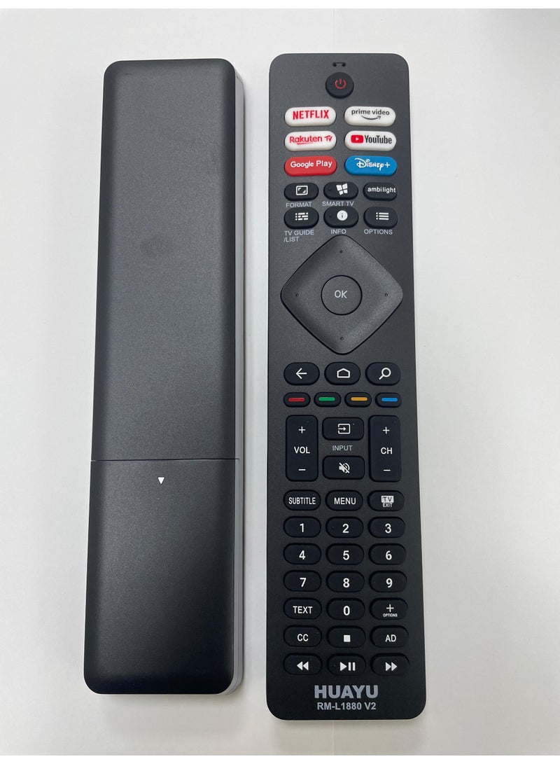 Huayu Universal Remote Control for PHILIPS LCD/LED Smart TV with Many Shortcut Buttons Easy Setup Model RM-L1880 V2 - Image 2