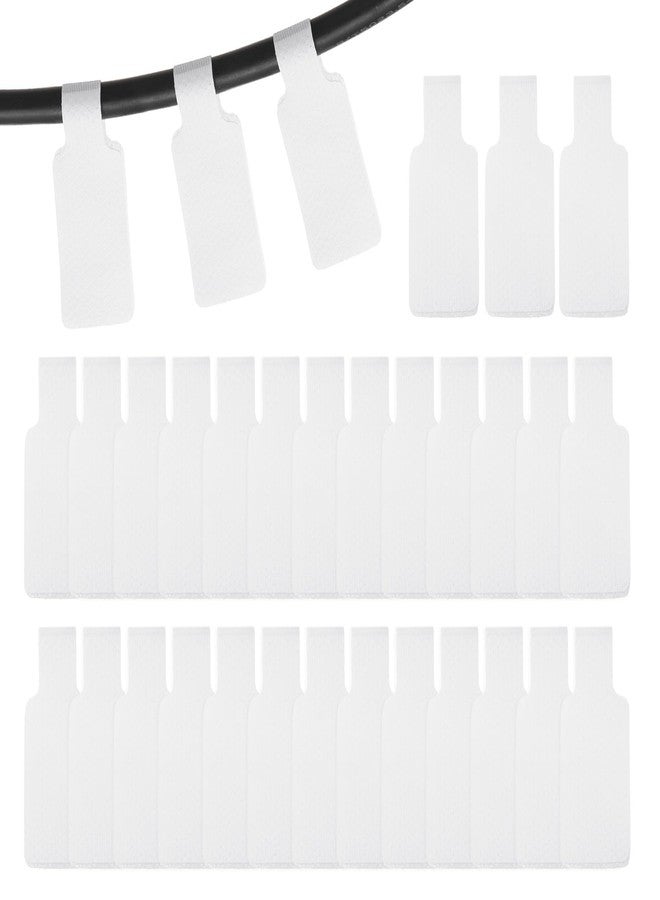 PATIKIL 32Pcs Cable Labels Tags, 1.8" Write on Wire Tags Cord Labels Hook Loop Rectangle Cable Ties for Electronics Organize Wire Classify Identification Management, White - Image 1