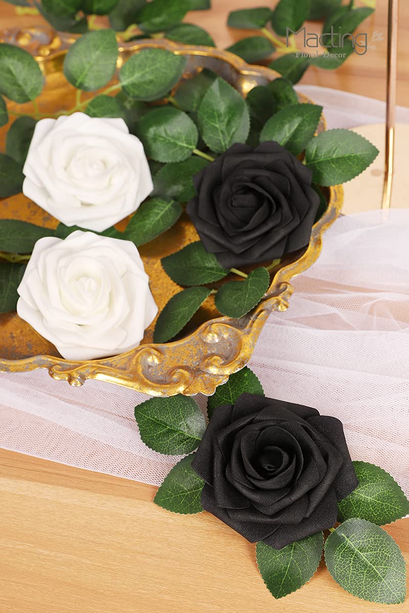 MACTING Artificial Rose Flowers  Real Touch Fake Flowers with Stem  Foam Roses for Wedding Bouquets Boutonniere Table Centerpieces Floral Arrangements Party Home Decorations (Nile Blue) - Image 4
