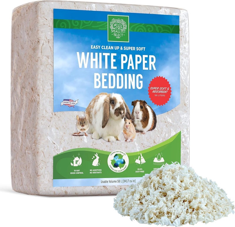 Small Pet Select White Paper Bedding 56L, Litter for Rabbit, Guinea Pig, Hamster, Bunny and Other Small Animals, Made in USA, 56L - Image 1
