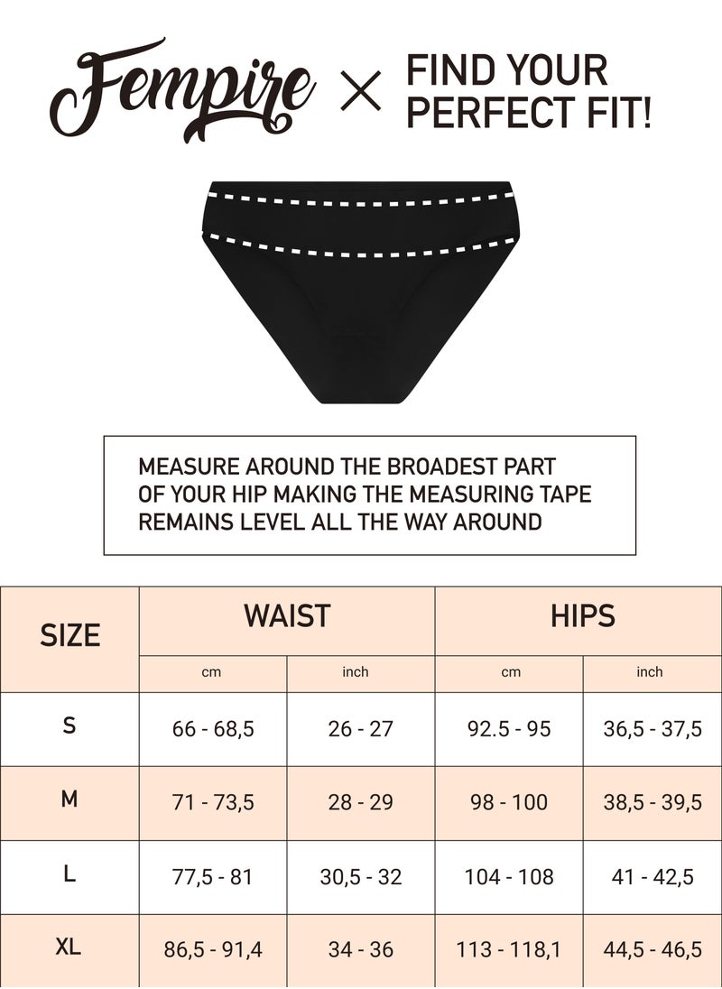 Fempire - Womens Breathable Stretch Lace Panties Black Pack of 3 - Image 1