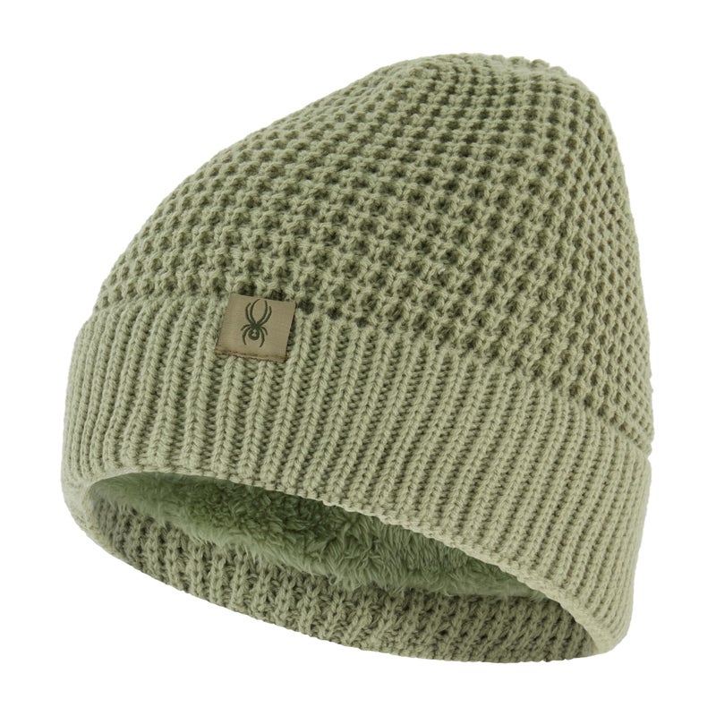 Spyder Womens Waffle Knit Ribbed Cuff Beanie, Sage, One Size - Image 1