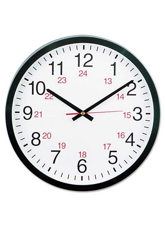 UNIVERSAL 10441 24Hour Round Wall Clock 12.5In Black - Image 2