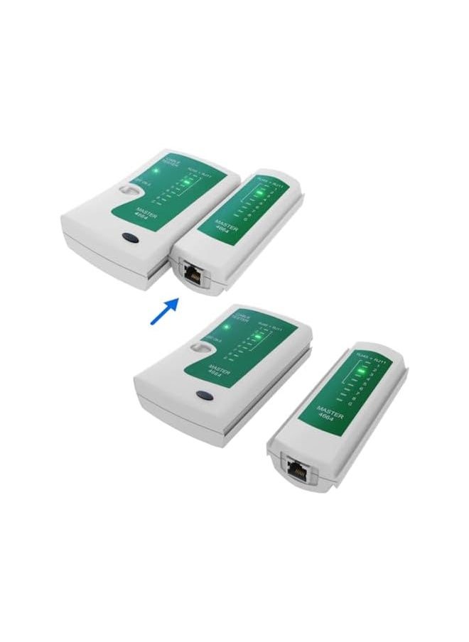 PROMASS promass Network LAN Cable Tester RJ45 & RJ11 With LED Indicators RJ11 RJ12) & (CAT5/CAT 6 UTP) Network Ethernet Cable Tester Test Tool For Internet Broadband Connection. Telephone Line Detector, Grey  - Image 3