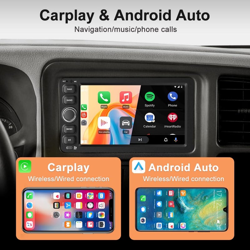 Vratzn [2G+64G] Vratzn Android 13 Car Radio Stereo for 2003-2006 Chevrolet Chevy Silverado Impala Tahoe GMC Sierra Yukon with Backup Camera Wireless Carplay Android Auto GPS FM Bluetooth - Image 3