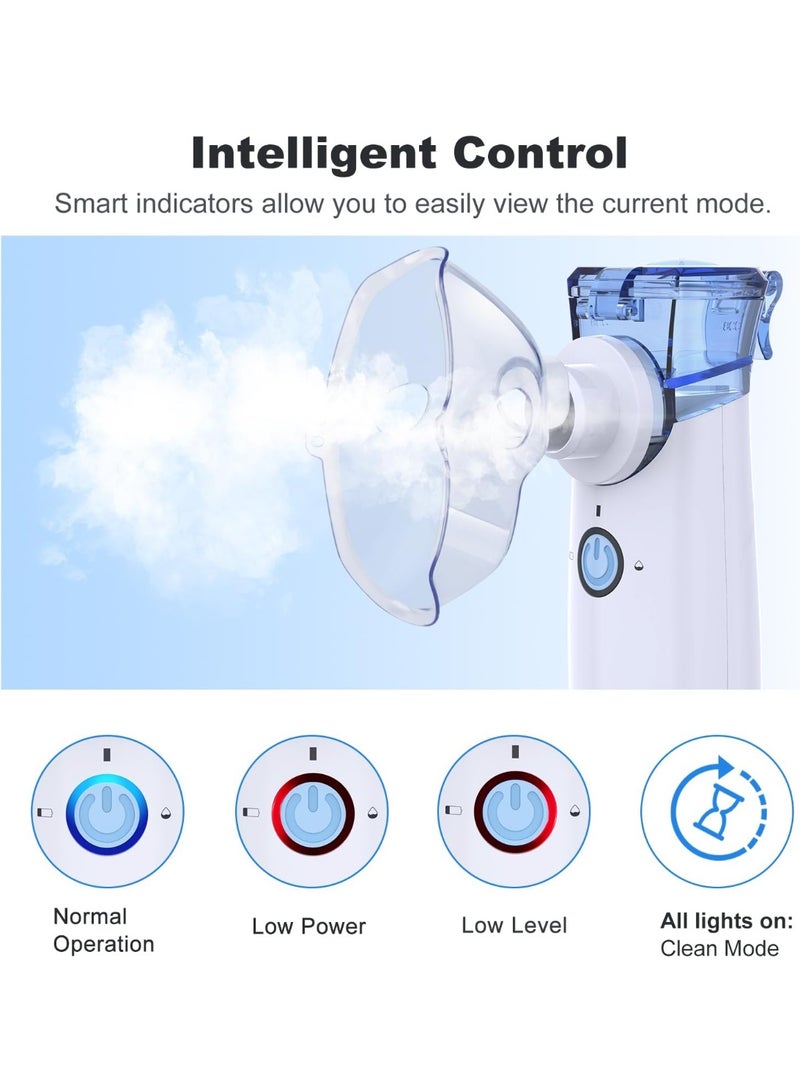 جهاز استنشاق احترافي محمول وقابل لإعادة الشحن للبالغين والأطفال - نيبولايزر صامت بالموجات فوق الصوتية مع تحكم في رذاذ قابل للتعديل - نظام دعم تنفسي عالي الكفاءة للمنزل والسفر - جهاز استنشاق شبكي يدوي متطور - Image 5