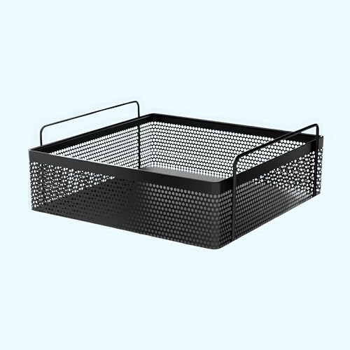 flymore 1-Tier Metal Square Kitchen Rack Stand Organiser | Countertop Organizer Kitchen Bathroom Standing Rack | Spice, Oil, Masala, Cosmetic & Bathroom Vanity Storage Rack Shelf | Dark Black - Image 3