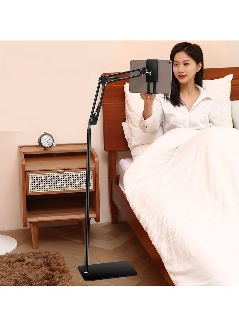 XiuWoo Height Adjustable Metal Tablet iPad Stand, Lazy Phone iPad Holder, Hands Free Flexible Tablet Holder, Compatible with iPhone, E-Readers or Other 4-12.9 Inches Devices - Image 1
