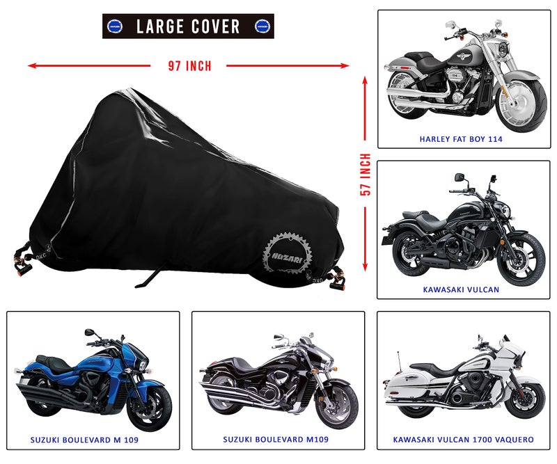 Nuzari Premium Motorcycle Storage - Motorcycle Covers Waterproof Outdoor Storage - Motorcycle Cover Yamaha, Suzuki, Honda, Harley, Kawasaki L - Image 2