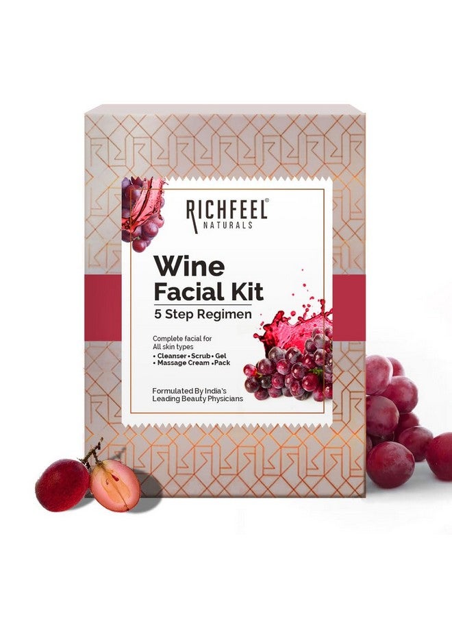 Richfeel Wine Facial Kit For Glowing Skin, Removes Wrinkle, Dark Spots, Reduces & Hyperpigmentation | 250 G - Image 1