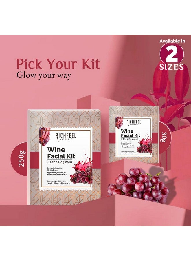 Richfeel Wine Facial Kit For Glowing Skin, Removes Wrinkle, Dark Spots, Reduces & Hyperpigmentation | 250 G - Image 5