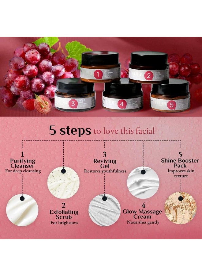 Richfeel Wine Facial Kit For Glowing Skin, Removes Wrinkle, Dark Spots, Reduces & Hyperpigmentation | 250 G - Image 3