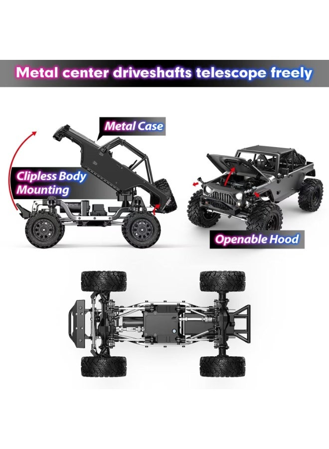 MJX HYPER GO H12Y 1/12 Brushless 4X4 RC Rock Crawlers for Adults, Metal Case Waterproof 4WD Off-Road RC Rock Trucks with Portal Axles, All Terrain RC Cars - Image 4