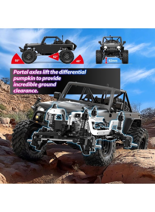 MJX HYPER GO H12Y 1/12 Brushless 4X4 RC Rock Crawlers for Adults, Metal Case Waterproof 4WD Off-Road RC Rock Trucks with Portal Axles, All Terrain RC Cars - Image 5