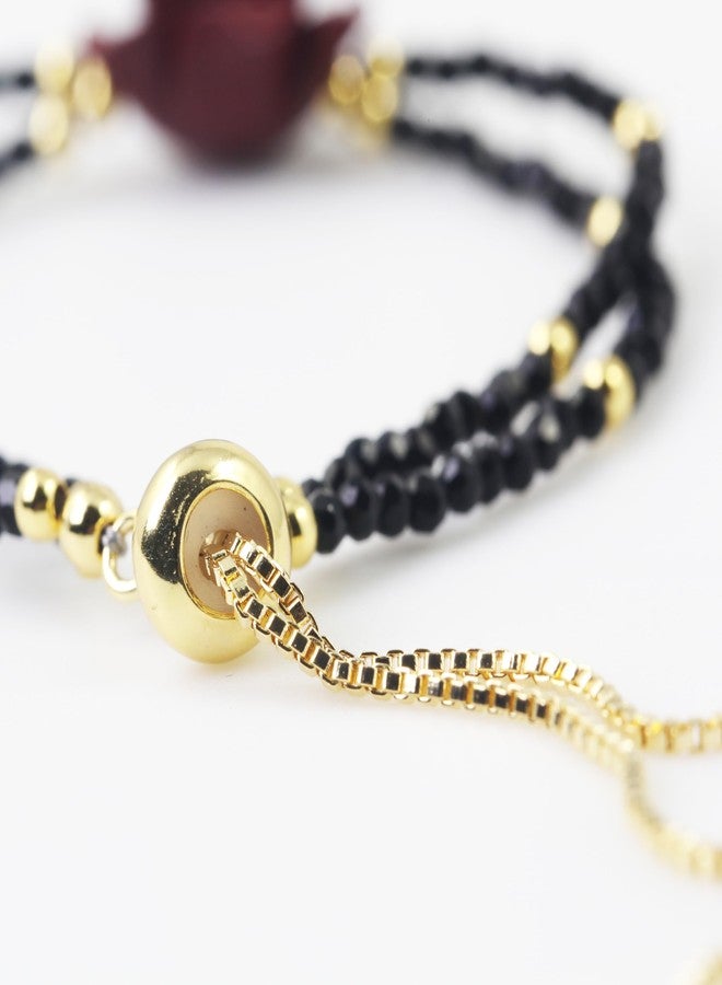 Innocence 2mm Energy Healing Seed Obsidian Beads Bracelet Cinnabar Rose Feng Shui Charm Good Luck And Wealth Protection Bracelets Jewelry Gift For Women (Red Rose) - Image 5