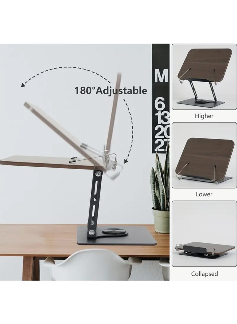 حامل قراءة قابل للتعديل، دوران 360°، تصميم قابل للطي، مناسب للمكتب، المطبخ، الصلاة، الوصفات، كتب المدرسة، الأجهزة اللوحية، الحواسيب المحمولة - Image 2