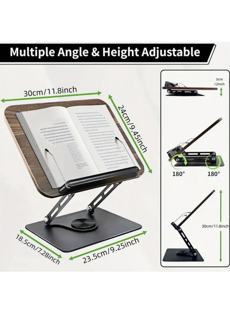 حامل قراءة قابل للتعديل، دوران 360°، تصميم قابل للطي، مناسب للمكتب، المطبخ، الصلاة، الوصفات، كتب المدرسة، الأجهزة اللوحية، الحواسيب المحمولة - Image 5