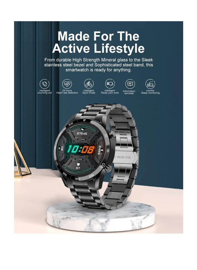 Zoom Plus Germany Bluetooth Calling Full Touch Screen IP67 Waterproof Heart Rate Monitor Smartwatch Black - Image 2