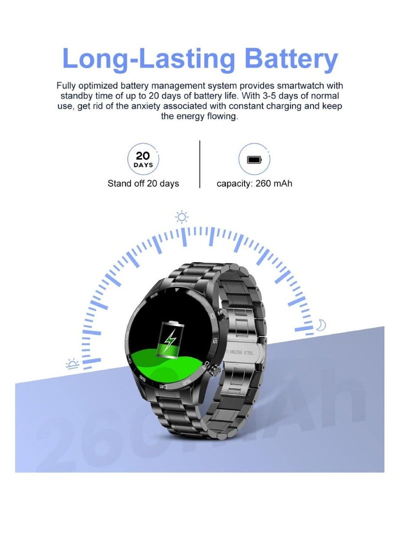 Zoom Plus Germany Bluetooth Calling Full Touch Screen IP67 Waterproof Heart Rate Monitor Smartwatch Black - Image 5
