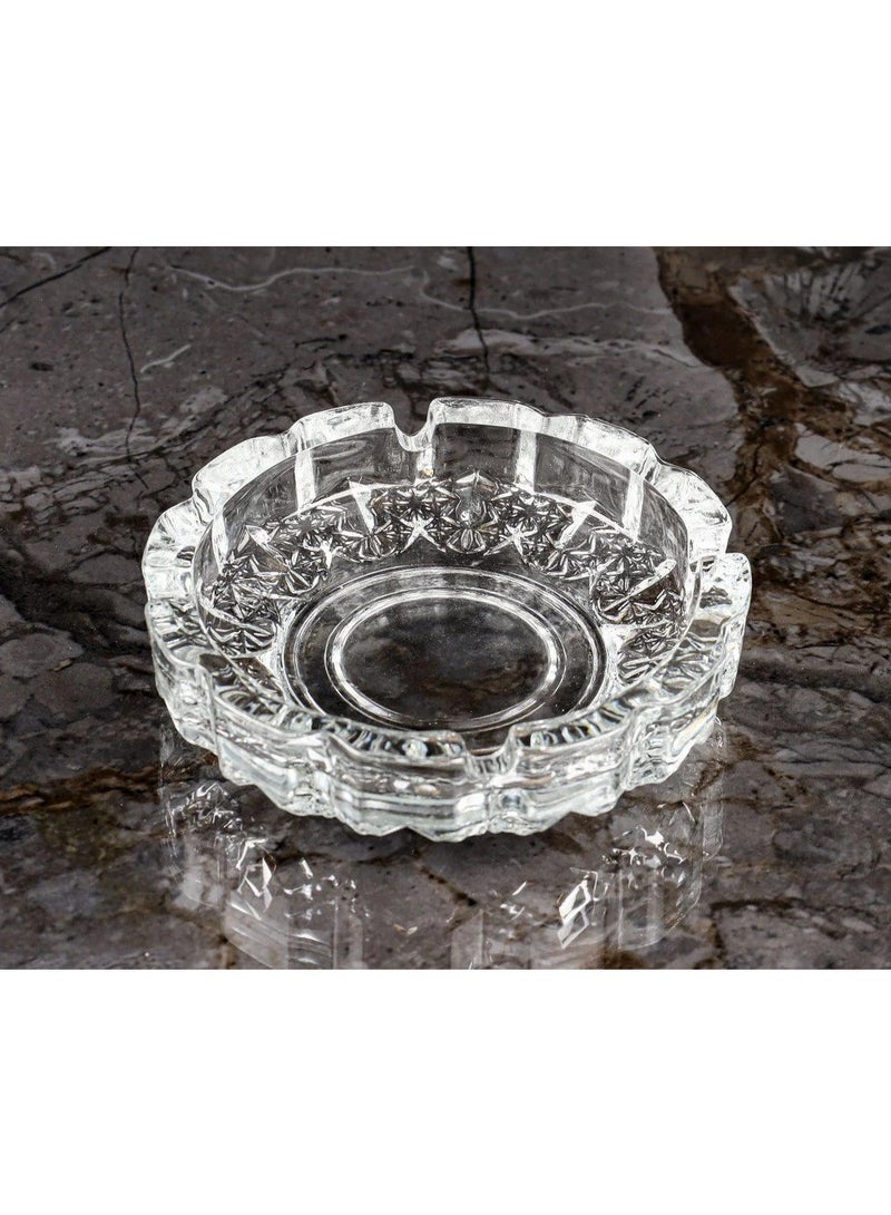 round clear crystal ashtray - Image 1