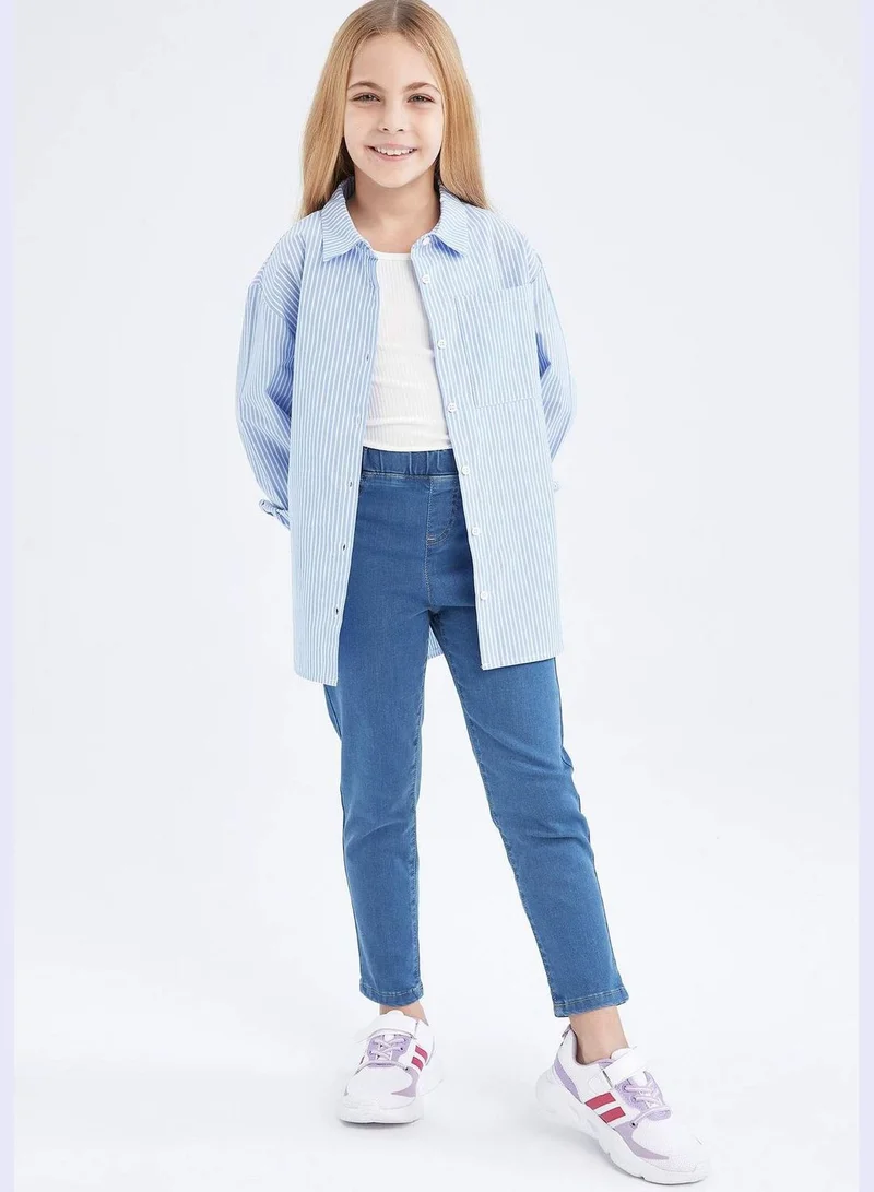 ديفاكتو Girl Oversize Fit Woven Long Sleeve Shirt