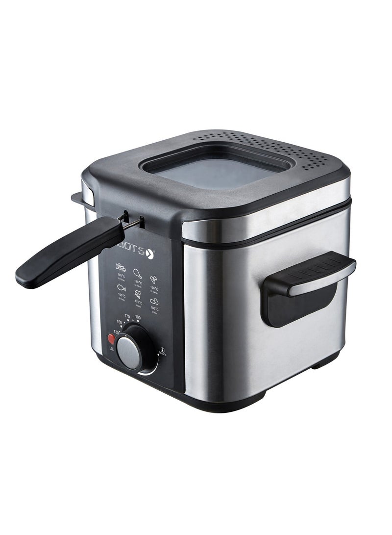 دوتس قلاية زيت دوتس، 1.5 لتر، تحكم في درجة الحرارة، 800-900 واط، فضي - Image 4