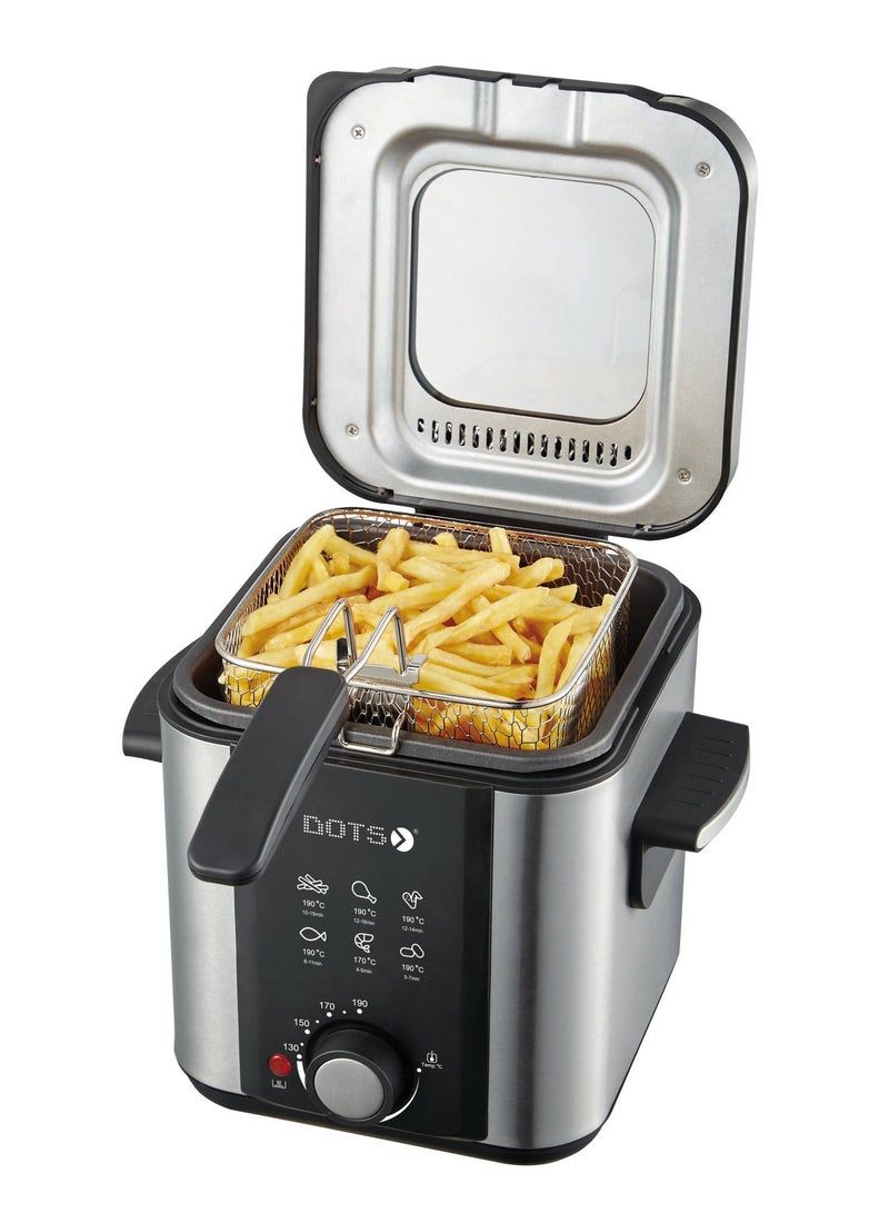 دوتس قلاية زيت دوتس، 1.5 لتر، تحكم في درجة الحرارة، 800-900 واط، فضي - Image 2