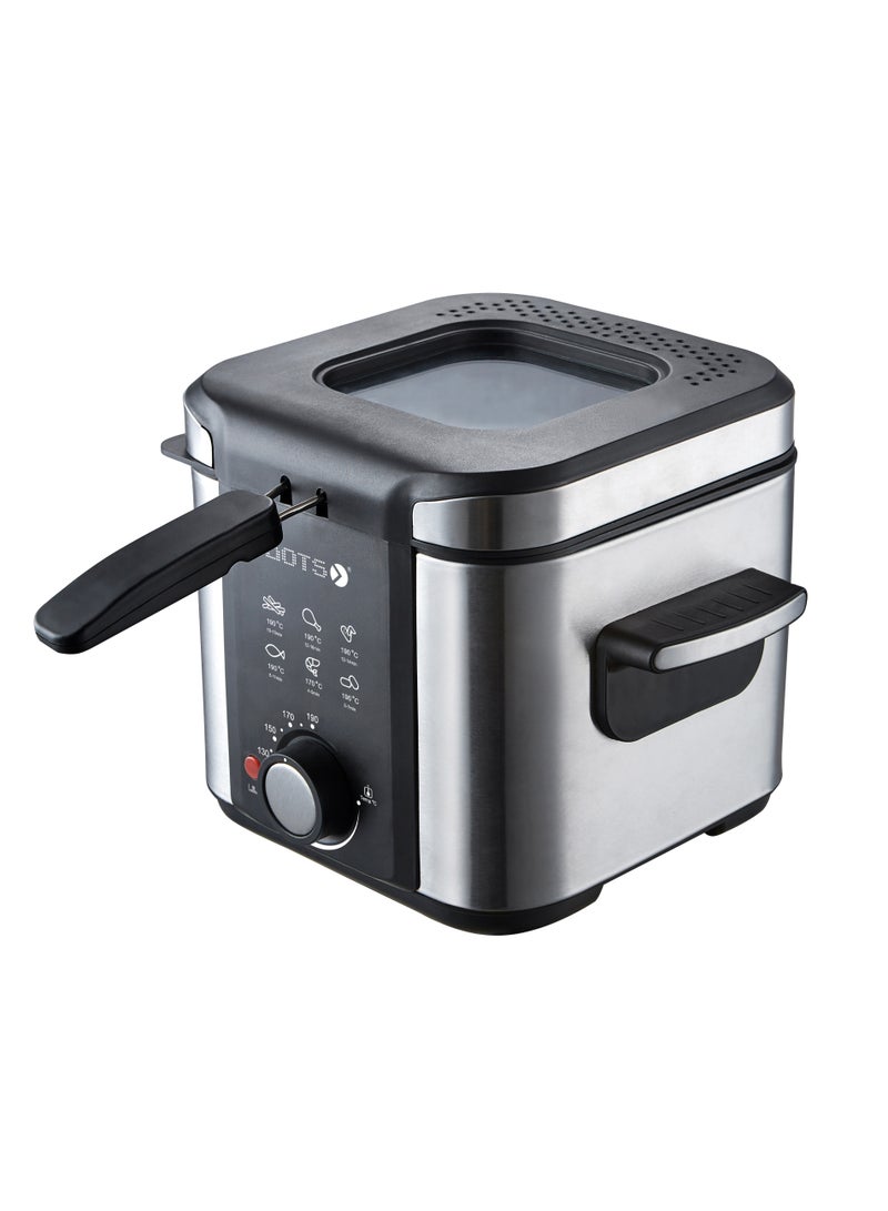 دوتس قلاية زيت دوتس، 1.5 لتر، تحكم في درجة الحرارة، 800-900 واط، فضي - Image 3