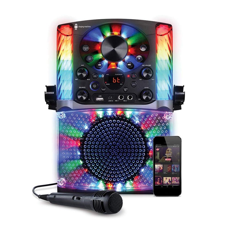 Singing Machine SML625BTBKD Karaoke Machine, Portable Bluetooth CD+G Karaoke System, Black - Image 2