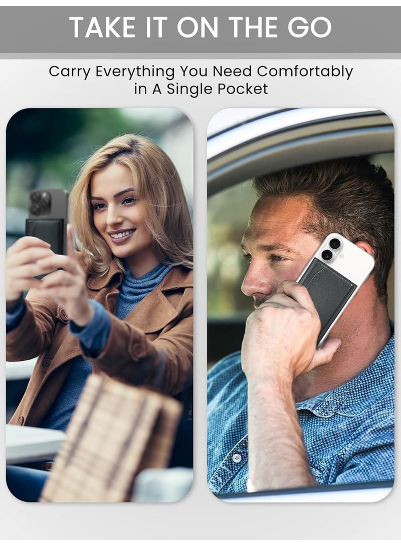 Barakah Mag-Safe Wallet – Strongest Magnetic Wallet for iPhone 16/15/14/13/12 Series, 6 Cards Holder, Lightweight Magnetic Phone Card Holder for Apple Cell Phones – Not for iPhone 12/13 Mini (Black) - Image 2