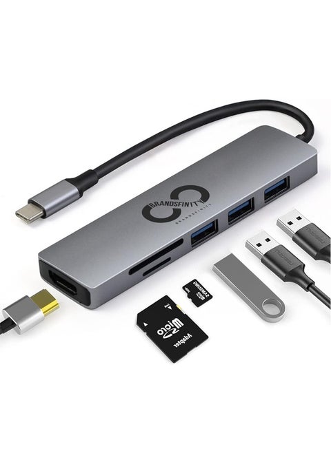 USB Type C Hub 6-IN-1 - Expand Your Connectivity with Multiple Ports for Enhanced Productivity