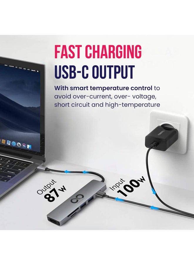 BRANDSFINITY - USB Type C Hub 6-IN-1 - Expand Your Connectivity with Multiple Ports for Enhanced Productivity - Image 1