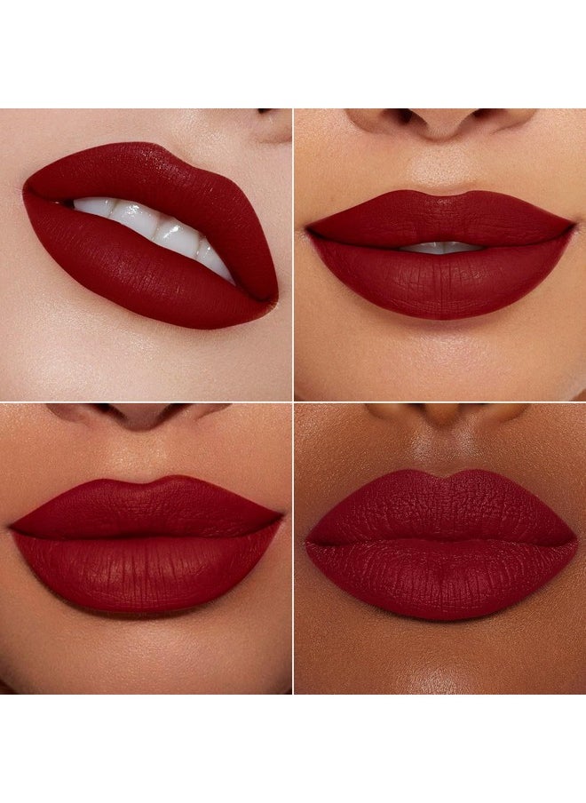 MAKI YIKA - MAKI YIKA Dark Red Lipstick for Women Color Stay Long Lasting Lipsticks, No Smudge Matte Liquid Lipstick Transferproof Cruelty-Free Lip Color | PARTY GO - Image 1