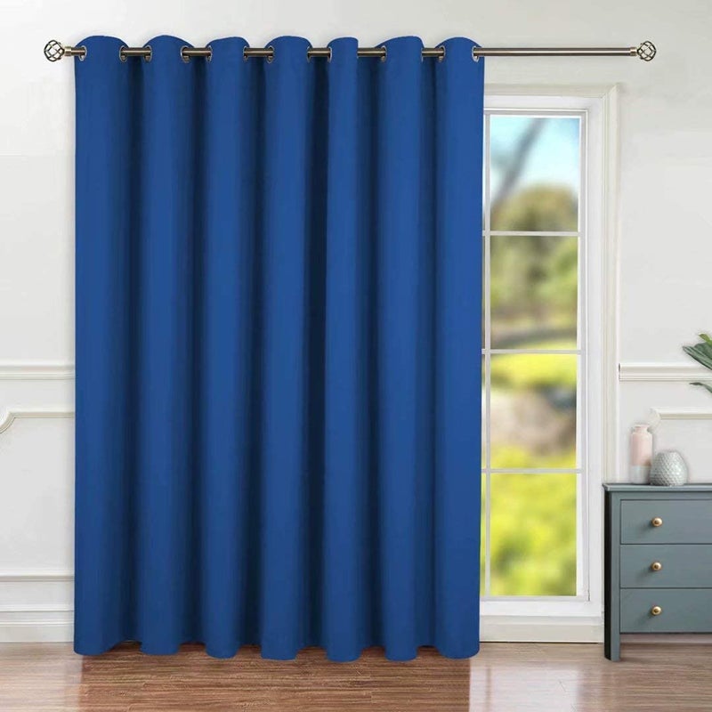BGment Fashion Sliding Door Curtain 100 X 84 Inches  Wide Thermal Blackout Curtains Room Darkening Room Divider Window Curtain  1 Panel  Royal Blue  84 Length X Wide 100 - Image 1