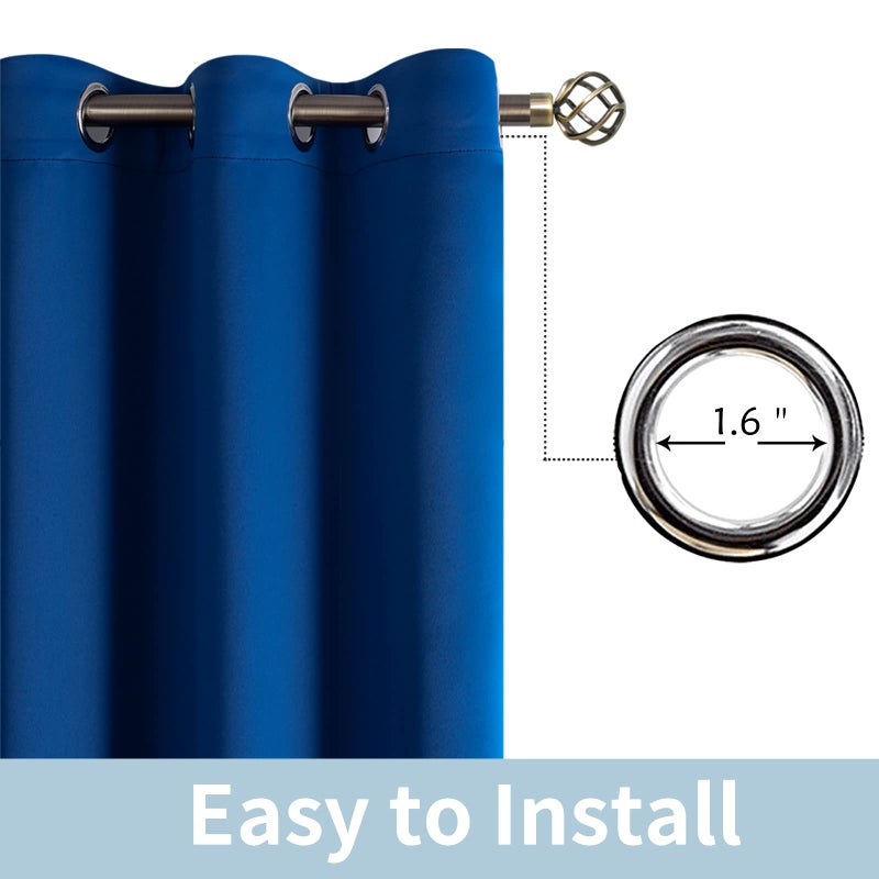 BGment Fashion Sliding Door Curtain 100 X 84 Inches  Wide Thermal Blackout Curtains Room Darkening Room Divider Window Curtain  1 Panel  Royal Blue  84 Length X Wide 100 - Image 5