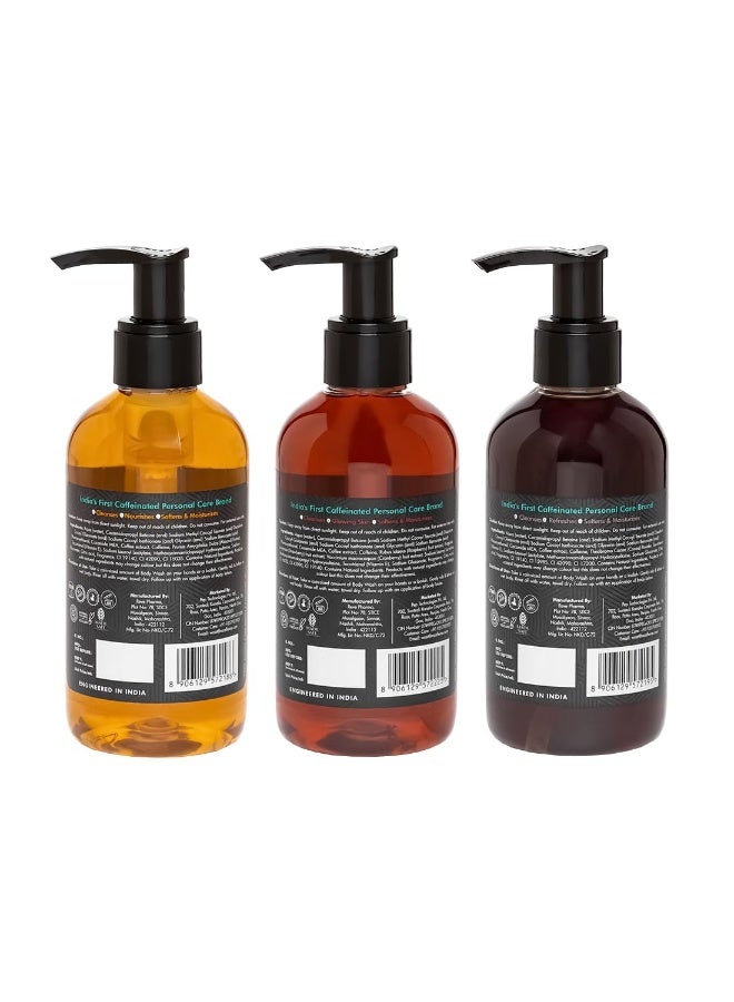 إم كافيين غسول الجسم إم كافيين بالقهوة للرجال والنساء | لإزالة السمرة والتنظيف العميق | عبوة اقتصادية متنوعة | تحتوي على ٣ جل استحمام برائحة التوت واللوز والكاكاو المنعشة | عبوة من ٣ قطع | ٦٠٠ مل - Image 3