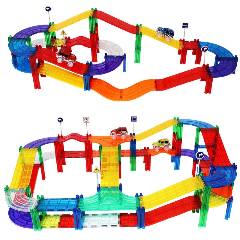 Wei Aibei Track Magnetic Film Educational Children'S Varied Magnetic Traffic Electric Car Matching Play Color Window Building Blocks - Image 5