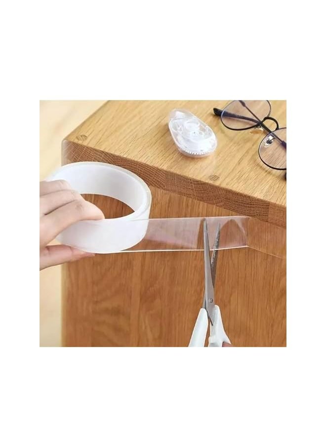 PROMASS promass 5 Meter Magic Improvement Double Sided Tape Mounting Transparent Trace Less Acrylic REUse Washable Waterproof Adhesive Tape 5M  - Image 4