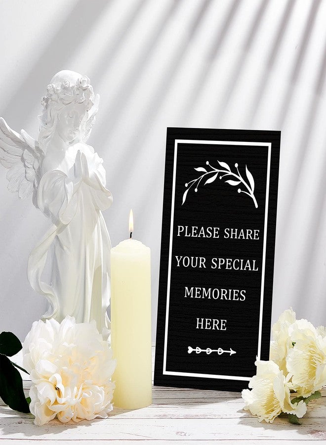 Chinco 3 PCS Wooden Funeral Table Signs Wood Share Memory Sign Black Guest Book Sign Celebration of Life Funeral Memorial Sign Table Decoration Condolence Sign for Funeral Decorations Celebration of Life - Image 5