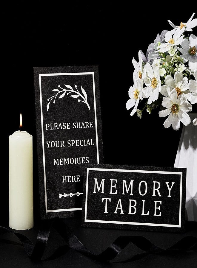 Chinco 3 PCS Wooden Funeral Table Signs Wood Share Memory Sign Black Guest Book Sign Celebration of Life Funeral Memorial Sign Table Decoration Condolence Sign for Funeral Decorations Celebration of Life - Image 4
