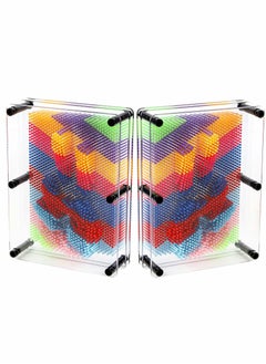 Y&D 3D Pin Art Toy 8"x6" Plastic Board Desk Sculpture Craft Fun Creativity Innovative Boundless for Children Kids Adults Home Office Decoration Multicolor 2 Pack  - Image 1