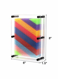 Y&D 3D Pin Art Toy 8"x6" Plastic Board Desk Sculpture Craft Fun Creativity Innovative Boundless for Children Kids Adults Home Office Decoration Multicolor 2 Pack  - Image 2