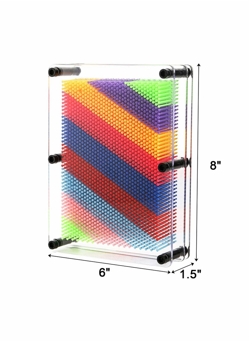 Y&D 3D Pin Art Toy 8"x6" Plastic Board Desk Sculpture Craft Fun Creativity Innovative Boundless for Children Kids Adults Home Office Decoration Multicolor 2 Pack  - Image 2