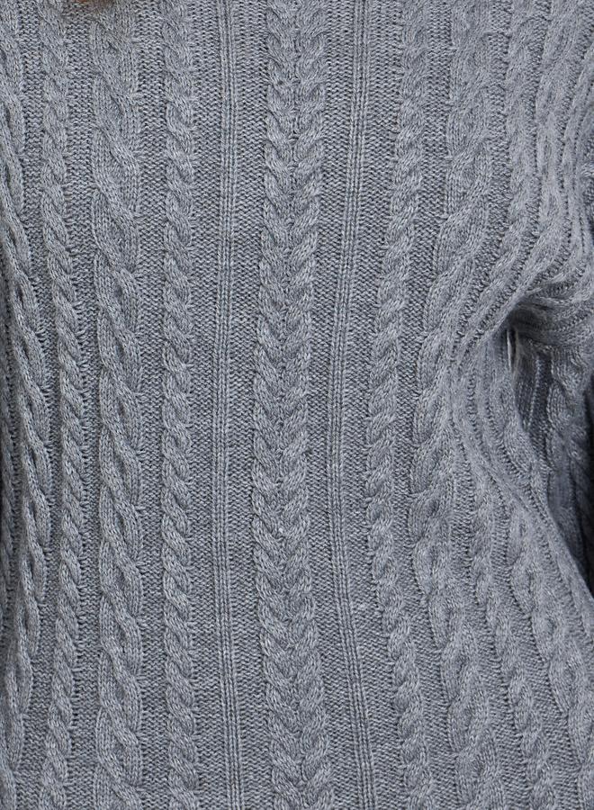 ستايلي فستان ميدي محاك بكابل رمادي - Image 3