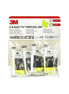 10-Piece 94-105 dB E-A-RSoft FX Tapered Design Comfortable Safety Earplugs Yellow 17.2 x 3 x 3 cm UU011008610