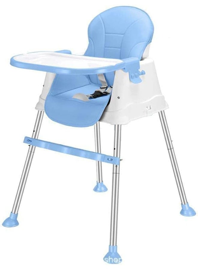 Supaar Baby Portable High Chair With Adjustable Height, Meal Tray, Blue - Image 1